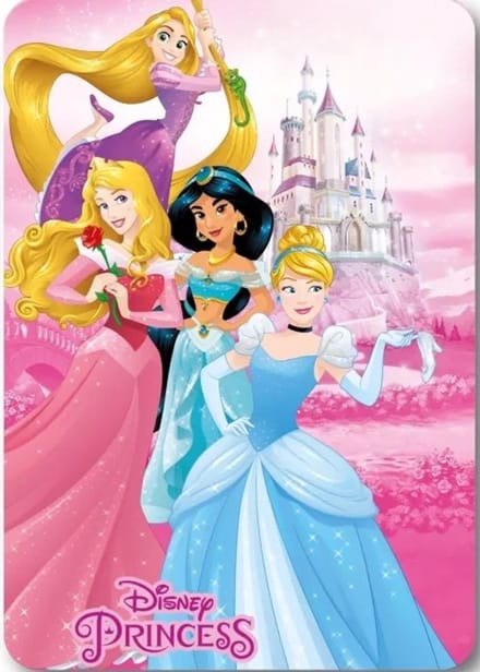 Princess Fleecedeken - Assepoester, Doornroosje, Jasmine en Rapunzel