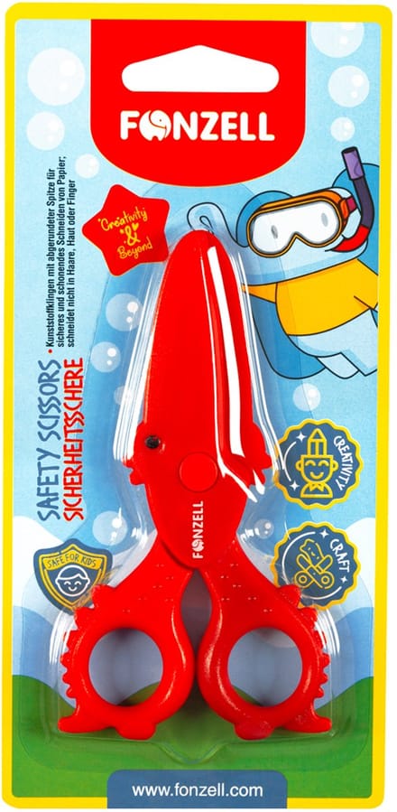 Fonzell veiligheidsschaar - Kinderschaar - 11,5 cm - Rood