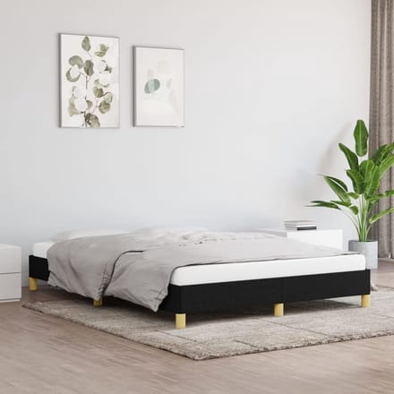 Stoffen Bedframe - Moderne Basis - Slaapkamer Inrichting - Stijlvol Design - 160x200 cm - Zwart