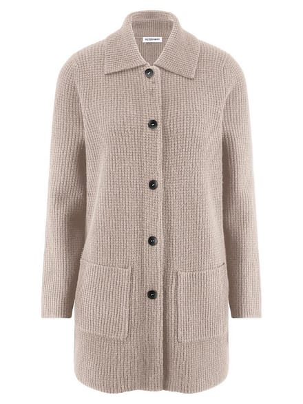 Lang vest in kasjmiermix Van Peter Hahn beige