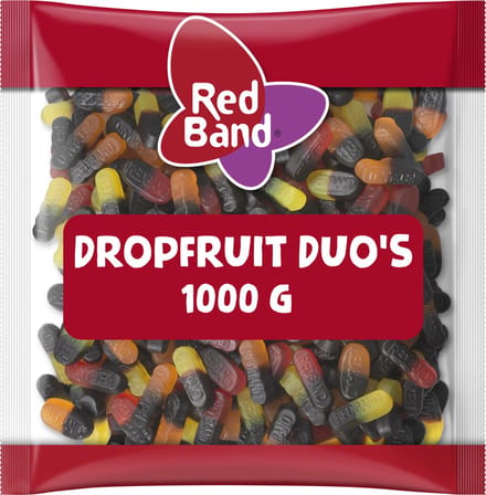 Red Band Dropfruit duo's - snoep mix - drop & fruitsmaak - zak 1000g