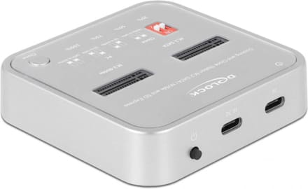 Delock Docking Station for 1 x M.2 NVMe SSD + 1 x M.2 SATA SSD with SD Express (SD 7.1) Card Reader and Clone Function