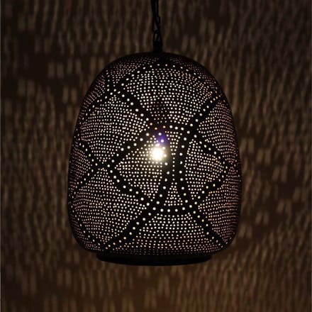 Safaary - Arabische Hanglamp Basma Zwart Goud Ø 30 x 40cm
