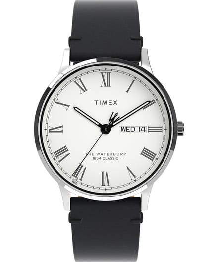 Timex Traditional TW2W15000 Horloge - Leer - Zwart - Ø 40 mm