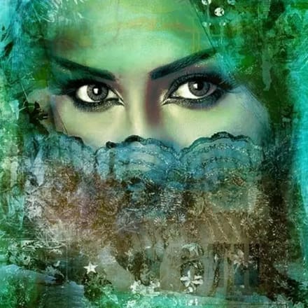 Safaary - Arabisch schilderij Beautiful Lina Turquoise