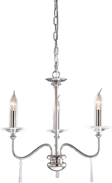Elstead Lighting LED Kroonluchter | 3X E14 Max 60W | Dimbaar | Polished Nickel