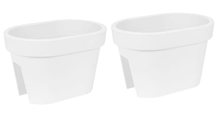 Bloembak Balkonbak Lofly Railing 27x40x25cm WIT Prosperplast / 2 STUKS ! /