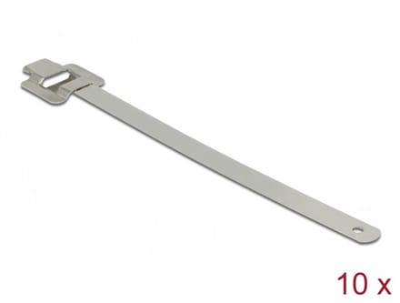 Delock Cable tie stainless steel reusable with folding clasp L 400 x W 10 mm 10 pieces