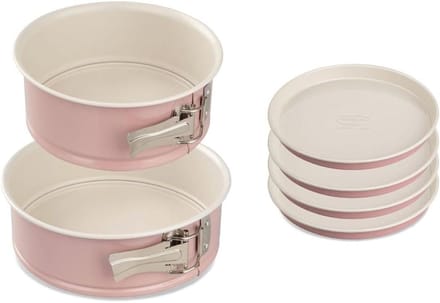 Cakevorm Set - Bakvormen Rond - Taarten Bakken - Non-stick Coating - 3 Stuks - Roze