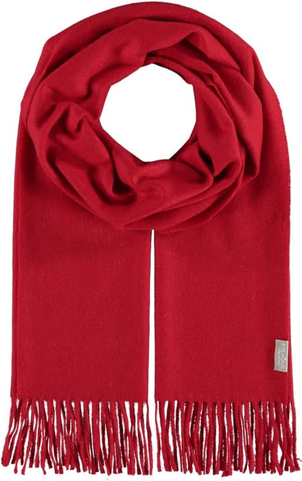 FRAAS Sjaal Pure Cashmere Scarf with Fringes Tomato Rood