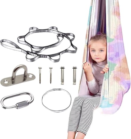 Kinderschommel Hangmat - Zintuiglijke Schommel - Spelen en Ontspannen - Elastisch en Slijtvast - 280x150 cm - Regenboogkleur