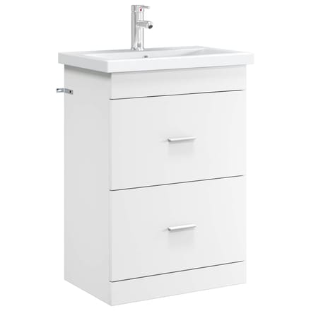 vidaXL - Badkamer - Onder - Het - Wastafel - Kast - Wit - 56 - x - 37,5 - x - 81 - cm