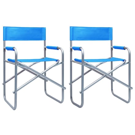 vidaXL - Regisseursstoelen - 2 - st - staal - blauw