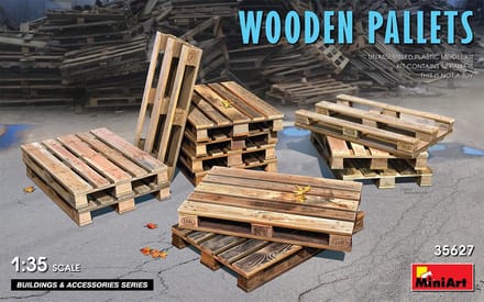 MiniArt Modelbouwpakket Militaire voertuigen - 35627 Wooden Pallets Plastic - 1:35 - Modelbouw