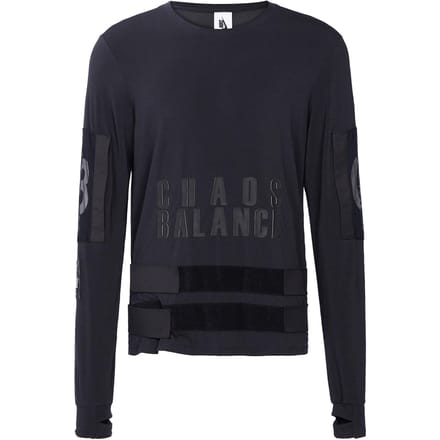 Nike Co-Branded Letter Print Crew Neck Lange Mouw T-Shirt Heren Tops Zwart BV7133-010 XS black