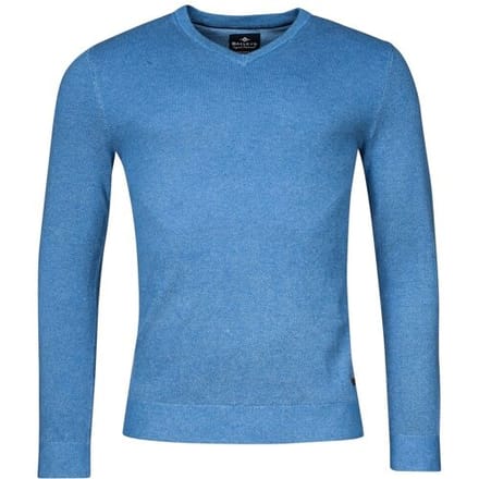 Baileys Trui V-Neck Body And Sleeves Two-Tone Structure Jacquard Bright Cobalt / male