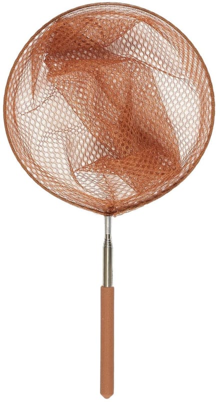 Schepnet - telescopisch- 70 cm - bruin - aluminium - visnet / vlindernet - uitschuifbaar