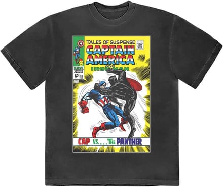 Marvel Captain America - Cap VS The Panther Comic Cover Heren T-shirt - M - Zwart