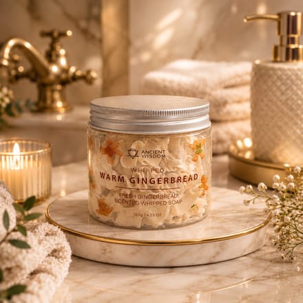 Slagroomzeep - Whipped soap - Gingerbread - Natuurlijke zeep - Dierproefvrij - 120 gram
