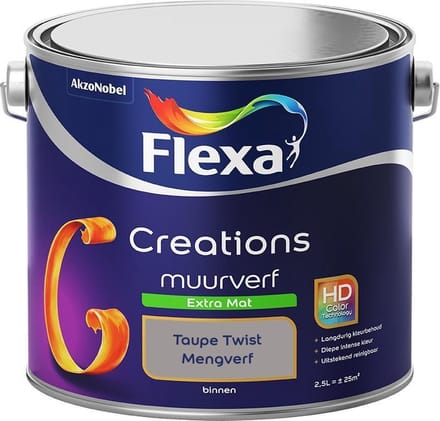 Flexa - Creations Muurverf Extra Mat - Taupe Twist - Mengverf - 2,5 L