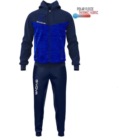 Tuta visa melange con cappuccio polarfleece