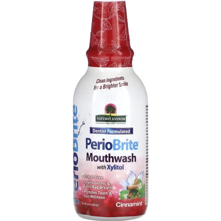 Nature'S Answer, Periobrite, Mouthwash with Xylitol, Cinnamint, 480 Ml (16 Fl Oz) white
