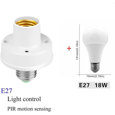 Ampoule LED Infrarouge PIR Automatique Détecteur de Mouvement E27 Support de Lampe Murale Douille de perle rouge