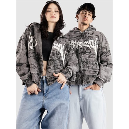 Vitriol Scrolls Zip Hoodie grijs