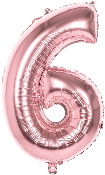 Boland - Folieballon '6' roségoud (86 cm) 6 - Roségoud - Cijfer ballon