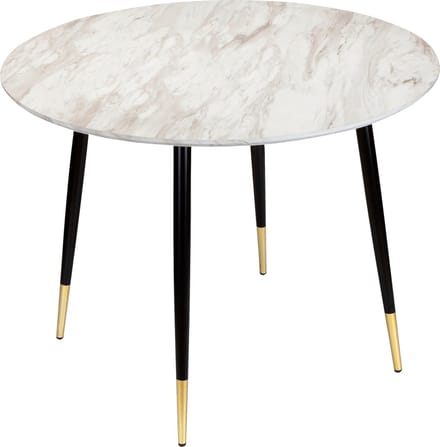 Monza-Eettafel - 6-zits - Zwart/Goud Marmerlook