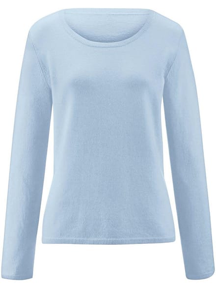 Trui 100% kasjmier ronde hals Van Peter Hahn blauw
