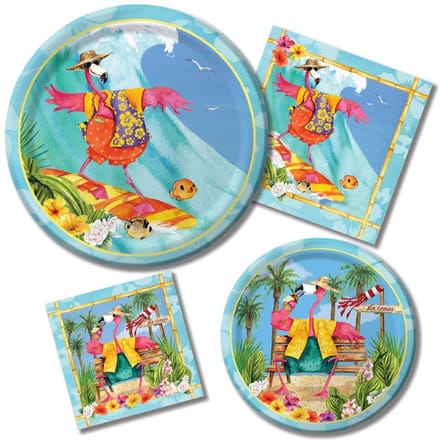 8 Flamingo-uitnodigingskaarten