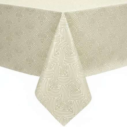 Protecttable - Tafelzeil Lijnenspel Creme 140x250cm - Tafelkleed Afwasbaar - Kunststof