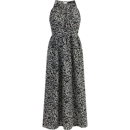 Faina Maxi-jurk met luipaardprint Dames Grijze Leeuw