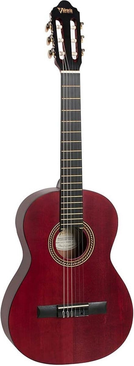 Valencia VC203TWR Klassieke Gitaar 3/4 Red Satin