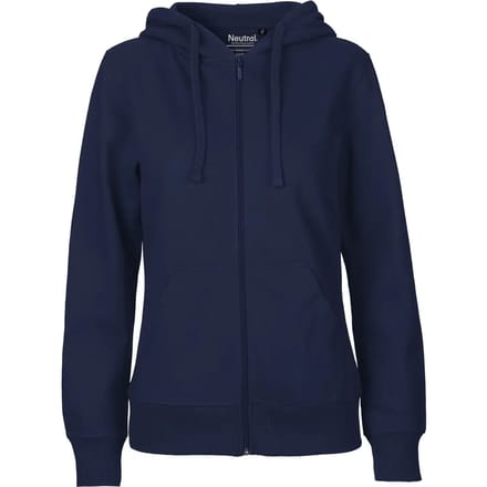 Fairtrade Ladies Zip Hoodie met capuchon Navy - S