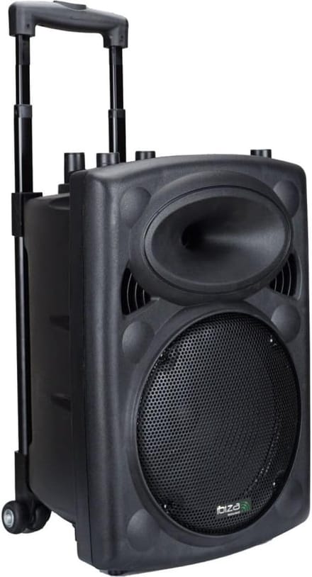 Draagbare Luidspreker - Mobiele Speaker - Feest Geluid - Inclusief Microfoons - 8 Inch - Zwart