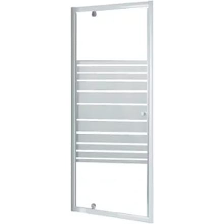 Baseline - Douchedeur 90 X 185cm - Wit Profiel - 4 Mm Gestreept Glasmotief