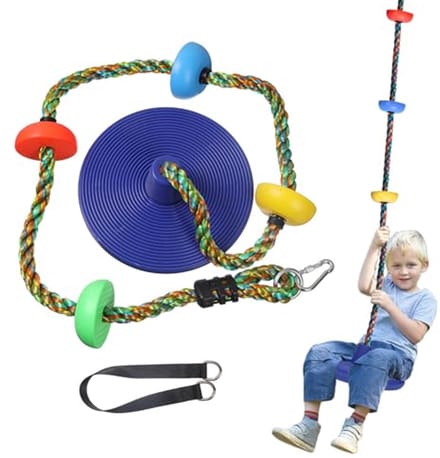 Kinderschommel met Platform en Schijfjes - Klettertouw Set