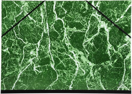Exacompta 10x Tekenmap gemarmerd vernist papier met elastieken 37x52 - 1/2 raisin - Groen - 635E