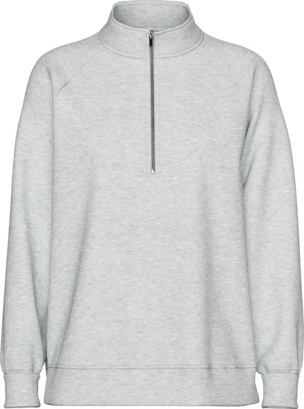 Pieces PCCHILLI Half Zip Sweater - Loungewear Top - Lichtgrijs / S