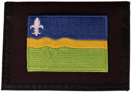 Portemonnee zwart 14x10cm - Vlag Flevoland - 8x6cm