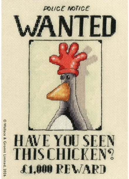 Borduurpakket Wallace & Gromit - Have You Seen This Chicken? - Bothy Threads xwg08
