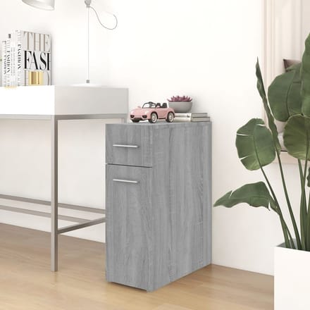 vidaXL - Apothekerskast - 20x45,5x60 - cm - bewerkt - hout - grijs - sonoma - eiken