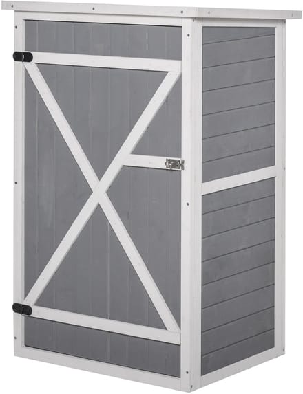4goodz Outsunny tuinkast houten berging 56x75x115 cm /wit