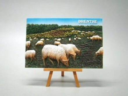 Reliëftafereel Drentse Heideschapen – 15 x 10 x 7 cm – Polystone Decoratie