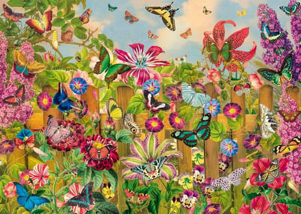 Wunderschöner Schmetterlingsgarten: Puzzle Standard 2000 Teile
