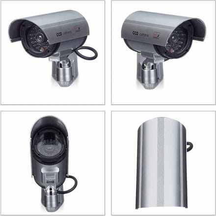 Dummy Camera - Bewakingscamera Simulator - Huis Beveiliging - Knipperend LED Licht - 37x16x8.9 cm - Zwart