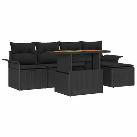 vidaXL - Tuinbank - Set - 6 - st - Zwart