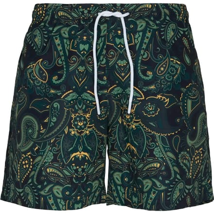 Urban Classics - Paisley Zwemshorts - L - Zwart/Groen